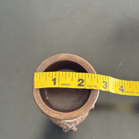 Vintage  Majolica Pedestal Candle Holder Hand-Painted Size 5.5" Tall - Picture 12 of 12